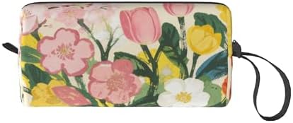 Spring Floral Bouquet Makeup Bag for Women with Wrist Strap | Durable 600D Oxford Fabric Cosmetic Organizer,Compact Travel Pouch with Handle for Gym & Daily Use - Image 7