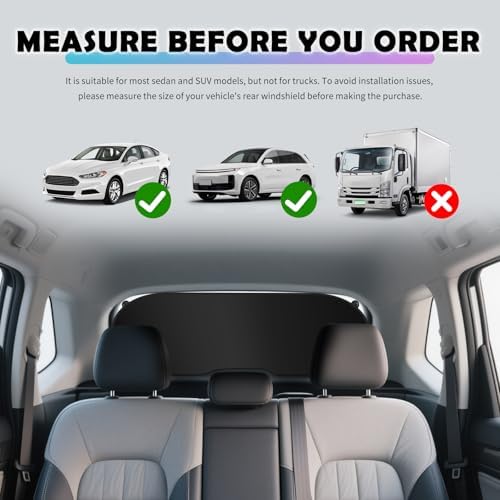39.37×19.68" Car Rear Window Sun Shade with 6 Suction Cups,Upgraded Back Window Sun Shades for Car Reduces Heat & Protects the Interior,Cars Windows Shades for Most Cars/SUVs - Image 7