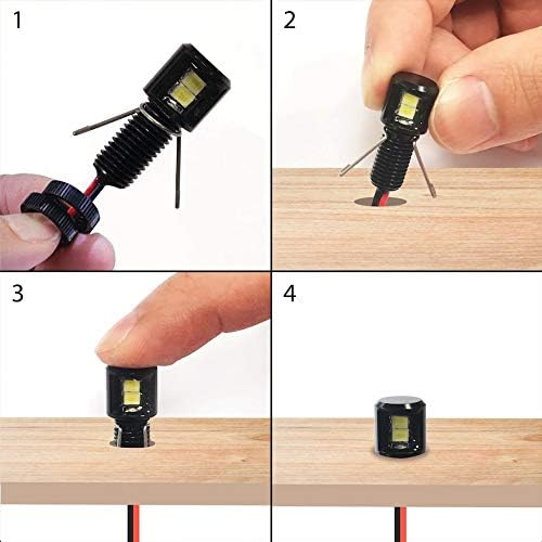 Oznium Side View LED Bolt - 12V LED Side Emitting Light for Bumper, Grille, Cars Interior, Dash, Ambient Lighting, Motorcycle with Aluminum Housing & Screw Nut (8 mm Black, Amber LED), 2-PACK - Image 7