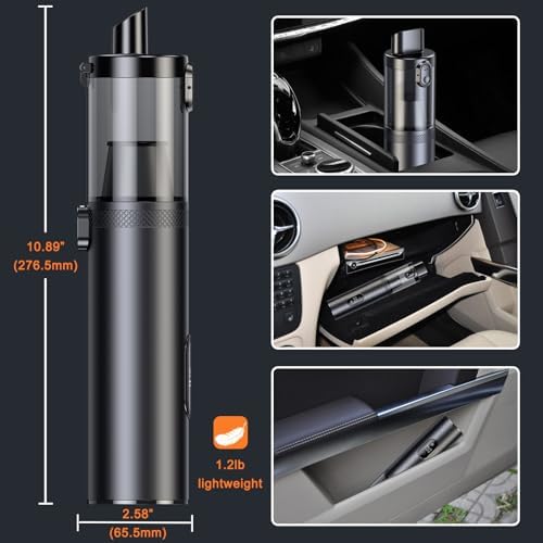 Cordless Car Vacuum Cleaner 14000Pa, Handheld Vacuum Portable Dust Buster Vacuum Small Vacuum Cleaner for Vehicle,Pet,Home, LED Display & Lightweight & Low Noise & Rechargeable - Image 7