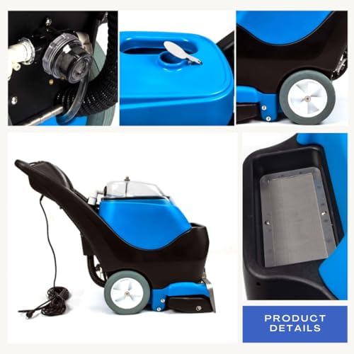 Commercial Walk-Behind Carpet Extractor Machine, 160 PSI Cold Water Carpet Cleaner, 21 KPA Suction, 13.8" Brush Width, 18.5" Squeegee Width, 10.5-Gal Solution Tank, 8-Gal Recovery Tank - Image 7