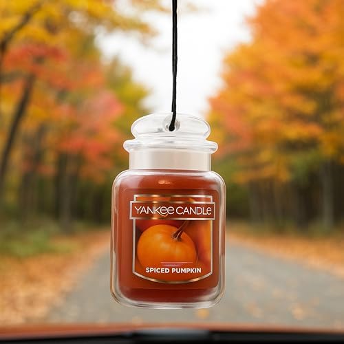 Yankee Candle Car Jar Ultimate Air Freshener, Hanging Car Freshener, Long Lasting Car Fragrance, Leather (Pack of 1) - Image 3
