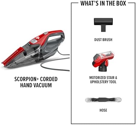 Dirt Devil Scorpion Plus Handheld Vacuum Cleaner,Powerful Suction,Lightweight,Includes Pivoting Stair and Upholstery Tool,Crevice Tool,Corded Portable Vacuum Cleaner,(Pack of 2) - Image 5