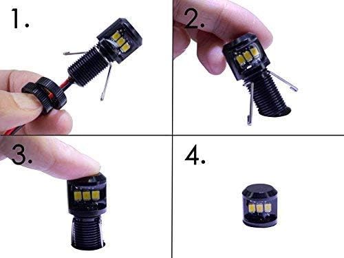 Oznium Side View LED Bolt - 12V LED Side Emitting Light for Bumper, Grille, Cars Interior, Dash, Ambient Lighting, Motorcycle with Aluminum Housing & Screw Nut (11 mm Black, Blue LED), 2-PACK - Image 7