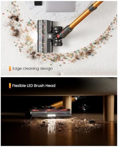 Cordless Vacuum Cleaner for Home, 65KPA 650W 70Mins Stick Vacuum Cordless with Three Suction Modes, Self-Standing&LED Screen, Anti-Tangle Brush, Vacuum Cleaners for Pet Hair/Hardwood Floors/Carpet - Image 6