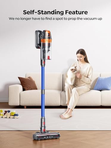 Cordless Vacuum Cleaner, 650W 55KPA 70Min(Eco) with Extra Mattress Cleaning Tool, Stick Vacuum Cleaners for Home, Wall Mount Charging, Self-Standing, Stick Cordless Vacuum for Floor Pet Hair Carpet - Image 6