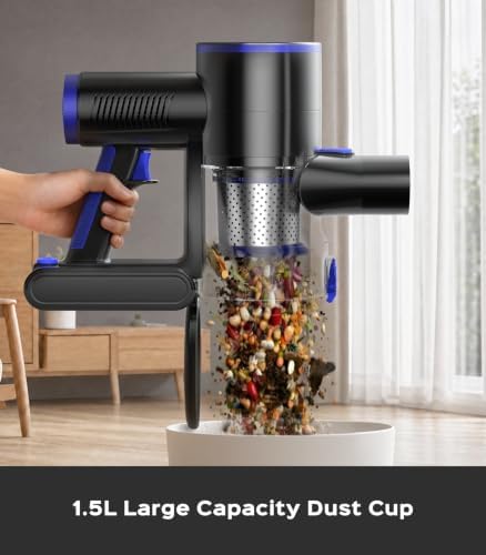 Cordless Vacuum Cleaner, 550W 50KPa 45Mins Vacuum Cleaners for Home, Self-Standing Stick Vacuum with Anti-Tangle Brush & LED Display for Hardwood Floors, Carpet, Pet Hair, Car - Image 7