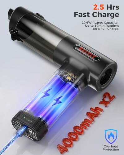 FT55 Portable Car Vacuum with Removable Battery 19kPa Suction Power - Image 6