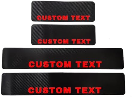 Car Door Sill Protectors Compatible with Ford F-150 Accessories, Thick Carbon Fiber Door Sill Scuff Plate Cover, Anti-Scratch Door Entry Guard Decorative Stickers (Text Customization, Fit for F150) - Image 6