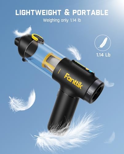 Fanttik Slim V10 Mix Cordless Car Vacuum, 4 in 1 Handheld Air Duster, Color Smart LED Display, 16kPa Suction Power, Cordless Portable Mini Keyboard Vacuum for Car, Office Desk - Image 6