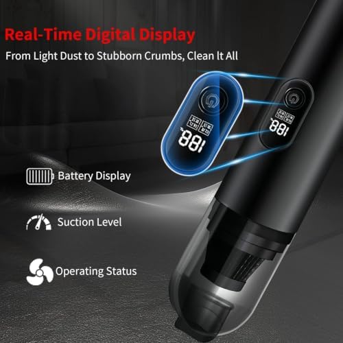2 in 1 Cordless Handheld Car Vacuum, 18000PA Portable Mini Vacuum Cleaner - Image 6