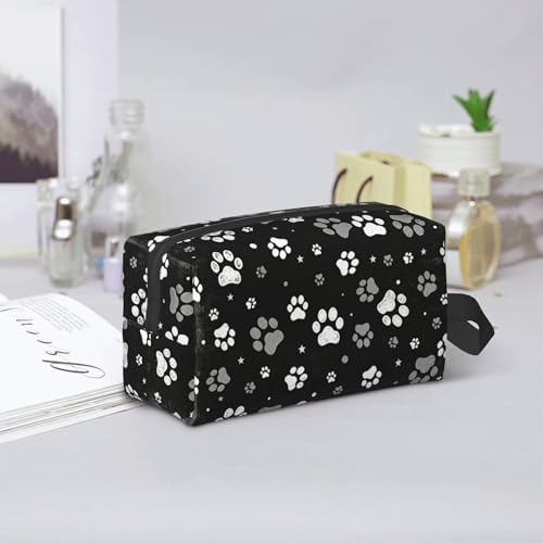 paw print Makeup Bag - Durable 600D Oxford Fabric Travel Cosmetic Bag, Shockproof Foam Padded Toiletry Organizer for Gym & Daily Use 10x6.2x4.9 Inch - Image 7