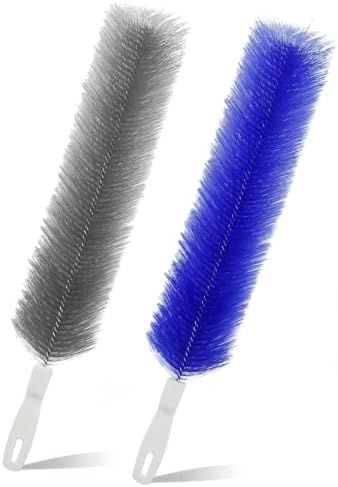 Fan Cleaner Brush with Bendable Microfiber Head, Washable & Reusable Dust Remover, ldeal for Fans Air Conditioning, Car Vents & Curtain (1 Blue+1 Grey) by UUJQAC