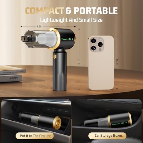 Cordless Car Vacuum Cleaner: 7-in-1 & 16000Pa Strong Suction - Blackish - Image 6