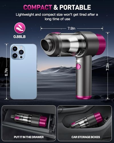 CFBF Handheld Car Vacuum Cordless Rechargeable, 15000PA Mini Vacuum Cleaner - Image 6