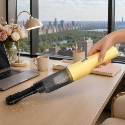 Mini Plus Handheld Vacuum Cordless, Rechargeable Car & Desk Cleaner, Yellow - Image 7