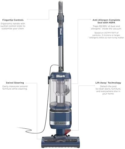 Shark Navigator Lift-Away ADV Upright Vacuum, HEPA Filter, Blue Jean, LA301 - Image 7