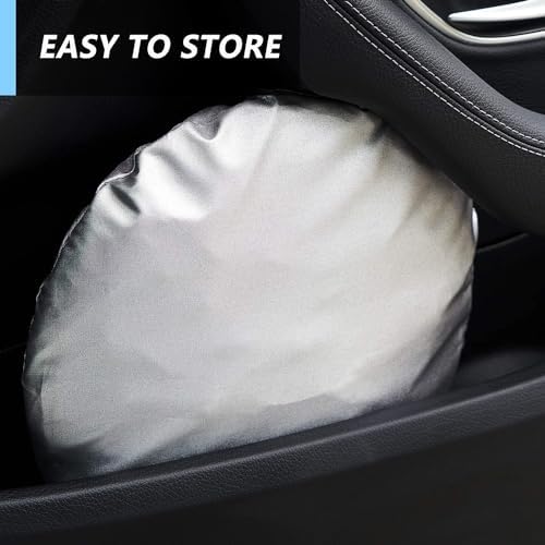 Windshield Sun Shade for Cadillac SRX 2010-2025 & Lincoln MKC 2015-2019 / MKX 2007-2018, Front Windshield Sunshade with Full Coverage Reflective Polyester Material Blocks Heat & Sunlight - Image 6