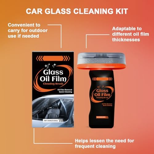 2PC Windshield Cleaner & Glass Oil Film Remover,100ml Car Glass Cleaner with Brush,Removes Oil,Grease & Fog,Wiper Residue, Anti-Fog Glass Emulsion Cleaner for Clear Driving Visibility - Image 6