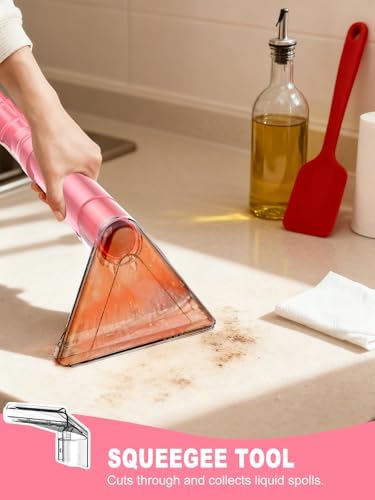 Portable Carpet & Upholstery Cleaner Machine for Pets, Powerful Suction Spot Cleaner for Couch, Sofa, Rugs, Stairs & Car Interior, Lightweight Deep Stain Remover with Cleaning Solution, Pink - Image 6