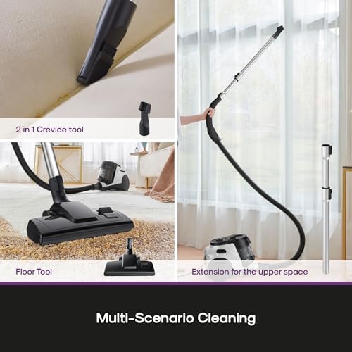 Eureka Bagless Canister Vacuum Cleaner, Household Vacuum for Home, White - Image 6