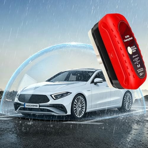 Automotive Oil Film Cleaning Brush for Glass Windshield & Windows – Upgrade 2.0 Kit with Cleaner & Refill, Anti-Rain & Anti-Fog Coating, Windshield Cleaner Tool for Clarity and Safer Driving (Red) - Image 7