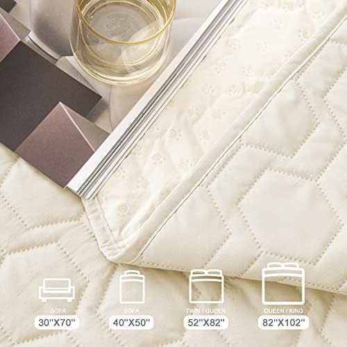 Waterproof Blanket Couch Cover for Dogs Non-Slip Pet Sofa Protector | Tcksstex Non-slip waterproof couch cover scratch resistant machine washable protects sofa bed car(82x102-Ivory) - Image 6