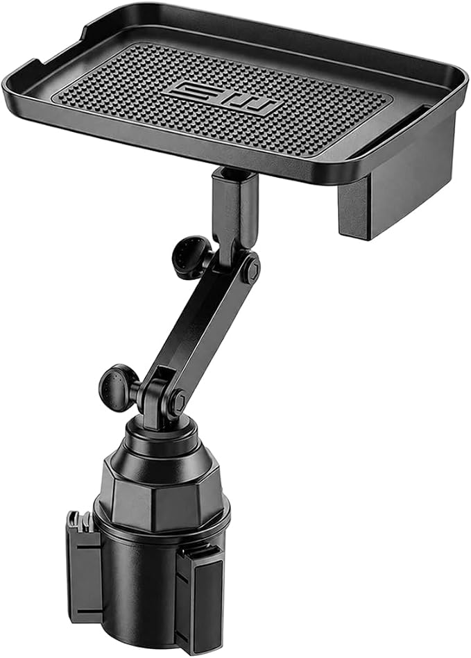 Car Cup Holder Tray, 360° Rotating 8.38" Cupholder Expander Adapter Snack Food Tray with Phone Holder, 2-in-1 Auto Interior Cup Holder Eating Table for Road Trip Travel, Universal Fit - Image 7