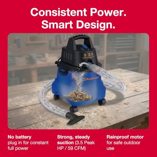 Koblenz WD-5 L2 Wet Dry Vacuum Cleaner, Blower, Shop Vac 3.5 PHP, 5 Gallon - Image 6