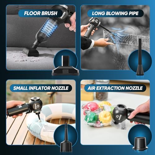 Saker Car Vacuum Portable 6-in-1 Cordless Vacuums, 20000PA SW102 Black - Image 6