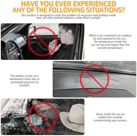 Windshield Sun Shade for Car, 63"x28.5" Stylish Printed Front Window Sunshade with Double Steel Ring Frame, Universal Fit Foldable Heat Blocker & UV Protector, with Storage Pouch (Bline Line Flag) - Image 7