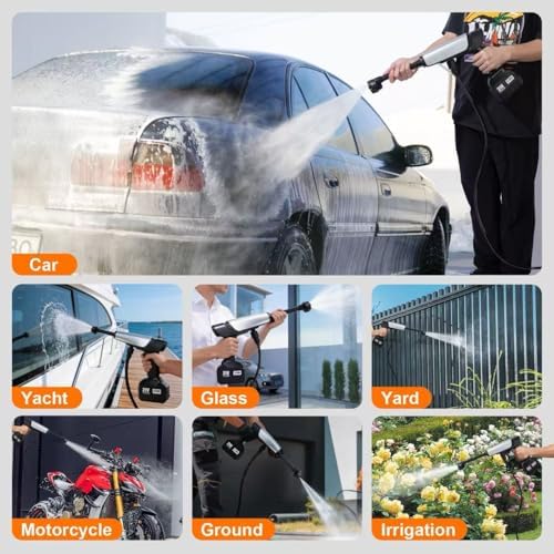 Cordless Pressure Washer Battery Powered,Portable Power Washer with 2pcs 4.5Ah Battery&Charger & 6-in-1 Nozzle (new Size) - Image 6