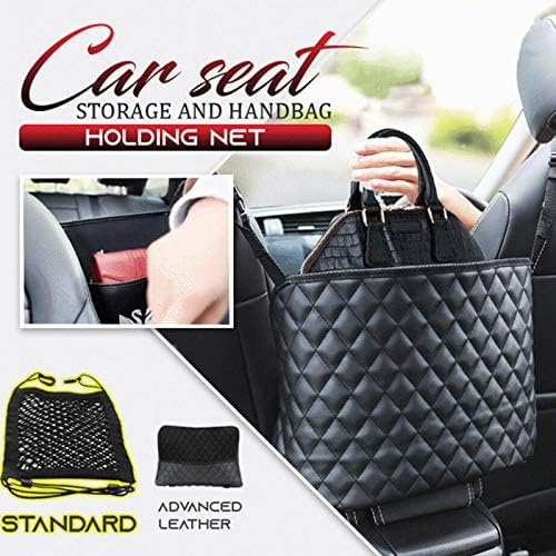 Car Handbag Holder Between Seats Back Storage Organizer Net Pocket Purse Holder Tissue Purse Holder, Driver Storage Pouch for Handbag Cup - Image 7