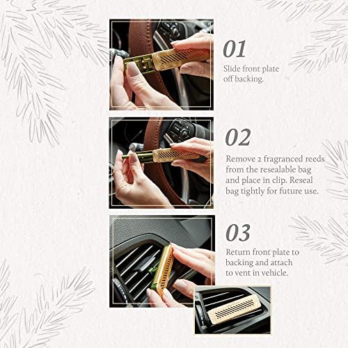 Thymes Frasier Fir Car Diffuser Refills - Includes 4 Car Air Freshener Diffuser Reeds - Long-Lasting Air Freshener (Refills Only) - Image 5