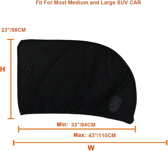 2 Pack Car Front Side Window Shades Mesh Screen for Camping 22''x42'' | Elastic Breathable Mesh Car Sun Shade fit for Medium and Large SUV Car Camping Overnight Sleeping Car Window Shade for Baby - Image 6