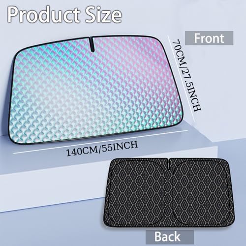 Car Windshield Sunshield Foldable Front Windshield Sunshade 55"x28" - Image 7