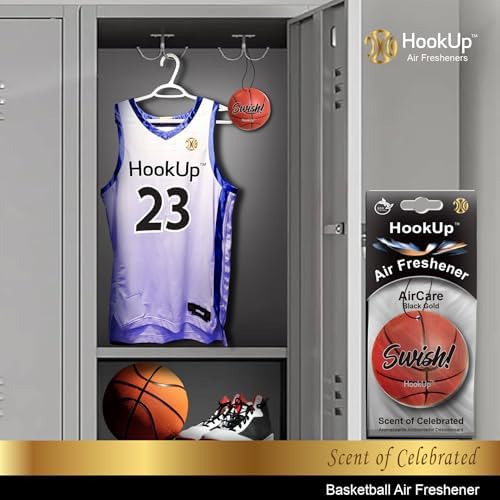 Basketball Car Air Freshener by HookUp - 50 Pack - Black Gold Scent (Extra Strong) | Unique Basketball Gift for Players, Coach, Fans | Hanging Car Accessory with Long Lasting Fresheners Smell - Image 6
