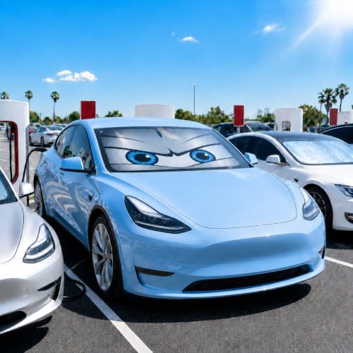 Tesla Model 3/Y Windshield Sun Shade, Sporty Silver - Image 7