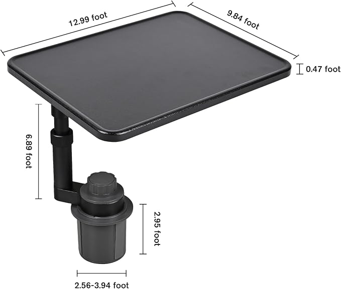 Car Desk for Laptop,Car Tray with 360° Rotating Cup Holder,Adjustable Height, Black Leather Texture Color Compatible with Tesla Model 3/Y/S, Ford,Toyota Sienna/Most Vehicles - Image 8