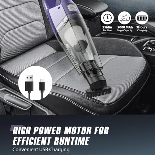 Bossdan Handheld Vacuum Cordless – Car Vac Portable with 8KPA & Multi Accessories & Low Noise, Lightweight Hand Held Vacuum Cordless Rechargeable for Car/Home/Dust/Pet Hair, Mine Portable Vacuum - Image 6