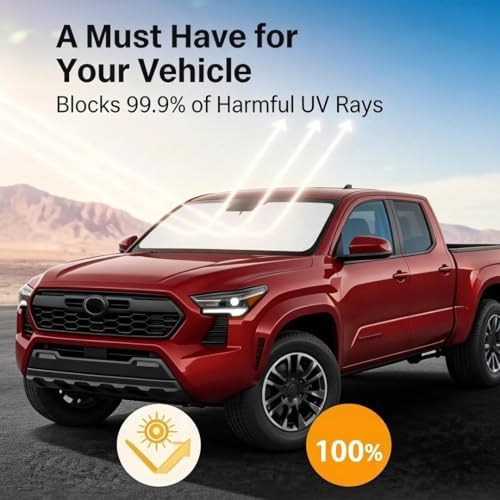 for Toyota Tacoma 2016-2024 2025 2026 - Premium Sunshade for Ultimate Heat & UV Protection- 4 Layers Foldable Front Windshield Sun Shade Custom Fit Tacoma 2Dr 4Dr, Pickup Sun Visor Car Accessories - Image 6