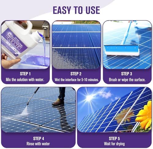 Teexpert Solar Panel Cleaner (32oz Makes 150 Gallons), Ultra Concentrated Glass & Solar Panel Cleaning, Pro Quick Dry Streak-Free Remove Dirt, Dust, Droppings, Fingerprints, Oils & Water Spots - Image 7