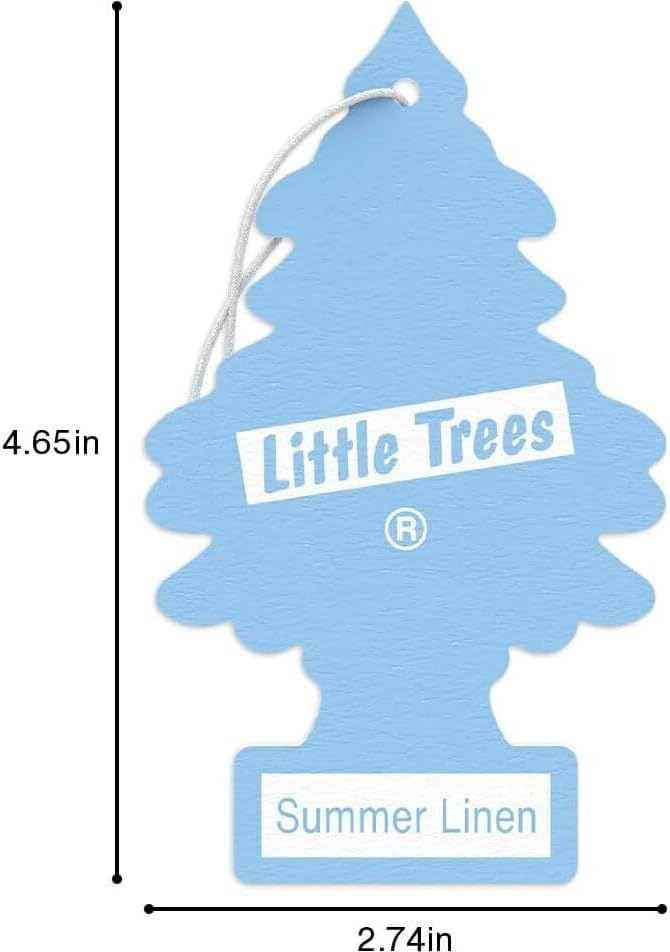 Little Trees Cardboard Hanging Car, Home & Office Air Freshener, Summer Linen (Pack of 12) - Image 7