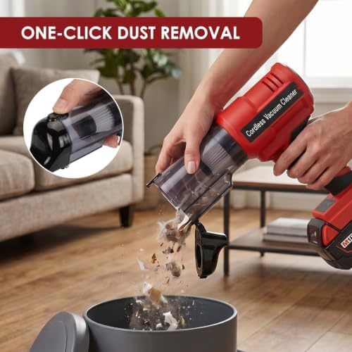 DTEZTECH Cordless Vacuum Cleaner for Milwaukee M18 18V Battery, Electric Handheld Vacuum Cleaner with 105AW Powerful Suction, Portable Vacuum Cleaner for Floor,Carpet, Car, Home (Battery Not Included) - Image 7