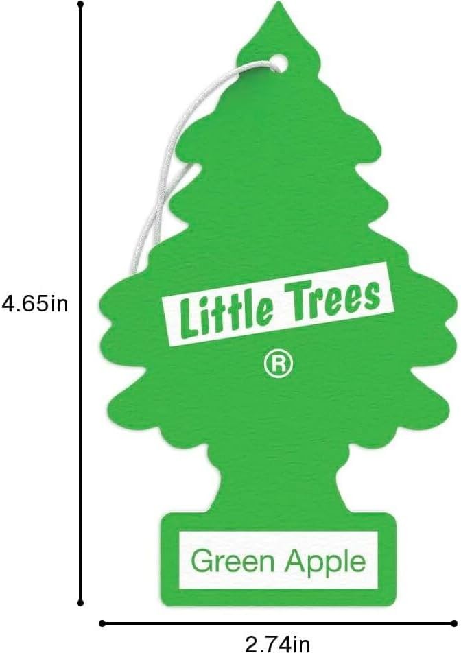 LITTLE TREES Car Air Freshener | Hanging Paper Tree for Home or Car | Green Apple | 6 Pack - Image 7