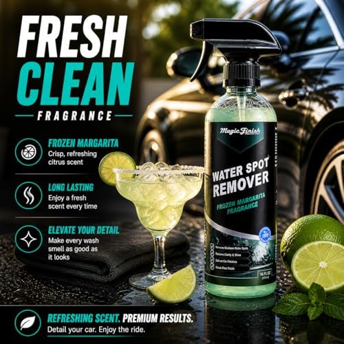 Magic Finish Water Spot Remover for Cars – Professional Hard Water Stain & Mineral Deposit Remover for Paint, Chrome & Wheels – Restores Shine & Gloss – Frozen Margarita Scent – 16oz - Image 7