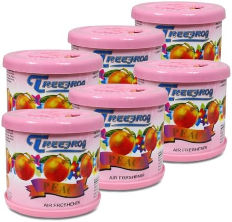 Auto Dynasty TreeFrog Gel-Typed Automotive Cup-Holder Air Freshener, Peach Scented, Pack of 6 by AutoDynasty