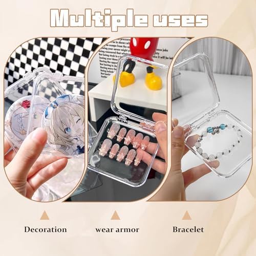 Press on nail storage 14 PCS Acrylic Nail Storage Box - Portable Versatile Organizer for Press - On Nails, Jewelry and More with 60 Pcs Adhesive Double Sided Tape - Image 7
