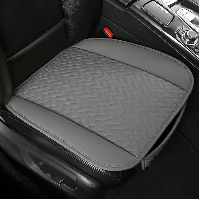 West Llama Full Set Car Seat Covers for Front and Rear Bottom Seats Only, Luxury PU Leather Car Seat Pads Protectors Waterproof and Wear-Resistant,Gray - Image 9