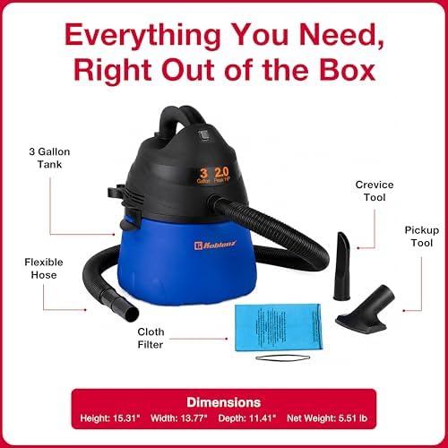 Koblenz WD-353L Wet Dry Vacuum Cleaner, Home Car Garage Workshop, 2.0 PHP - Image 7